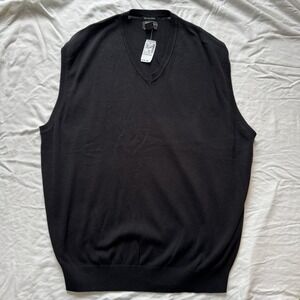 Jos A Bank Men's XXL Black Pima Cotton V Neck Vest Signature Collection Preppy